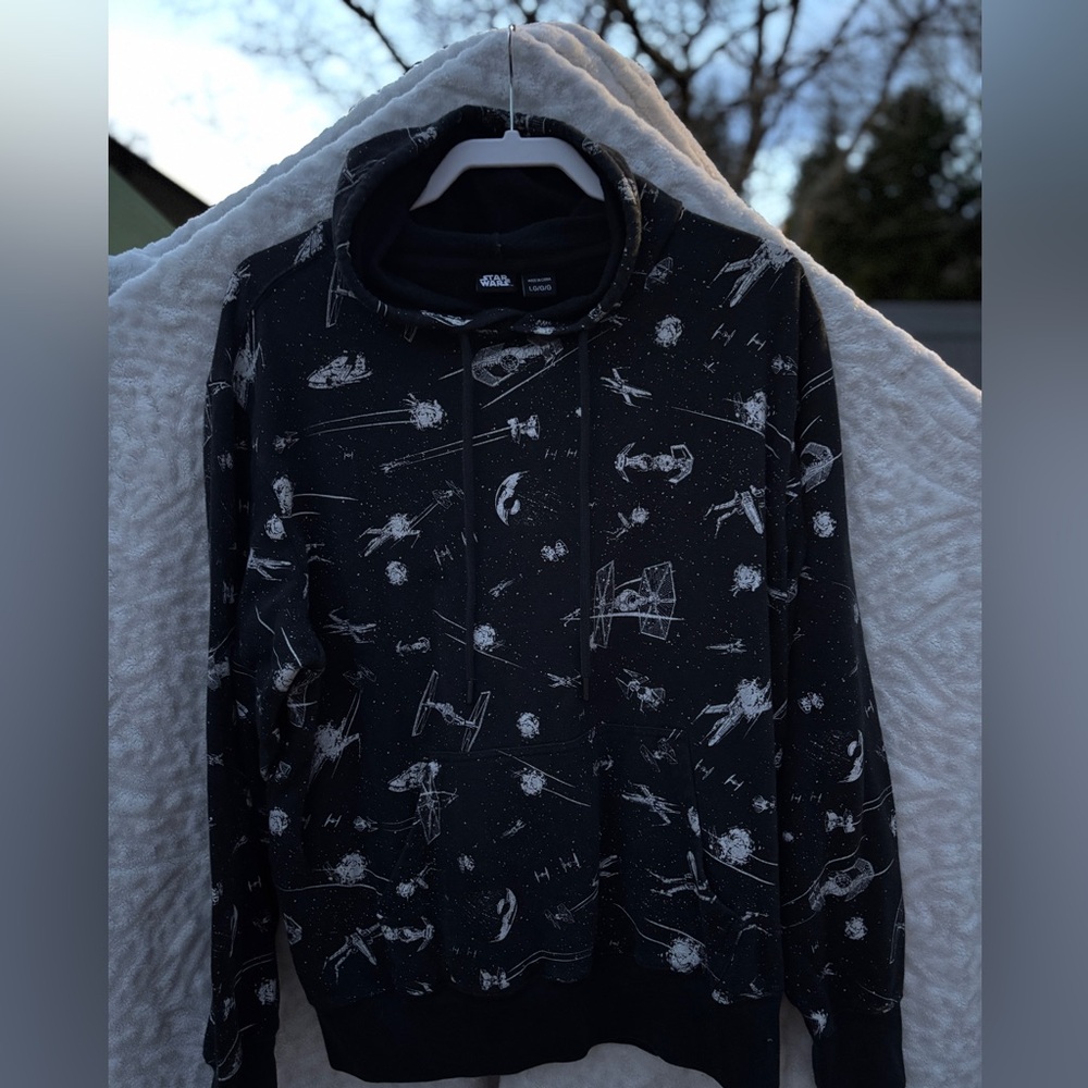 Star Wars Black and White Space Battle Sweater